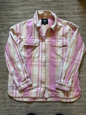 Vans Pink & White Plaid Button-Down Kids Shirt